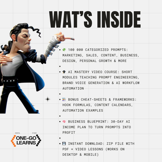 AI Mastery 2025 – 100 000 ChatGPT Prompts + Video Course to Create Content 10× Faster & Earn Online